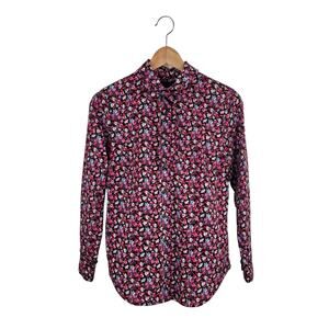 J. Crew Liberty Floral Ruffle Button Up Shirt